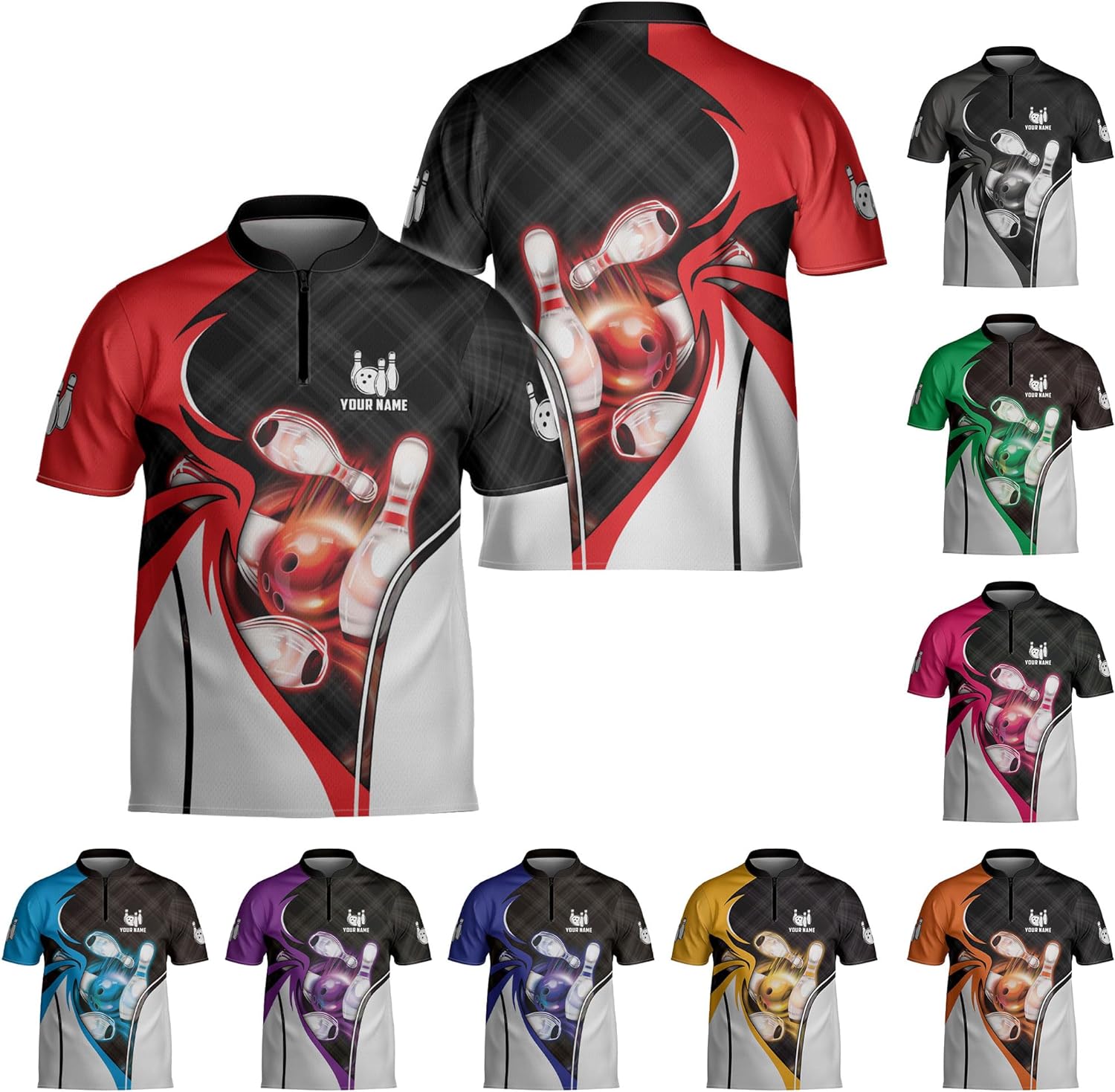 Homedesign Personalized Bowling Jersey Gift 3D Custom Bowling Shirts for Team Name Bowl Bowler Shirt Unisex Cool Men Women