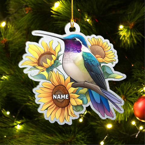 Personalized Hummingbird Ornaments for Christmas Tree 2024, Hummingbird Christmas 2024 Ornament, Bird Wood Acrylic 2D Flat Shape Ornament, Gifts for Bird Lovers (NBird 2)