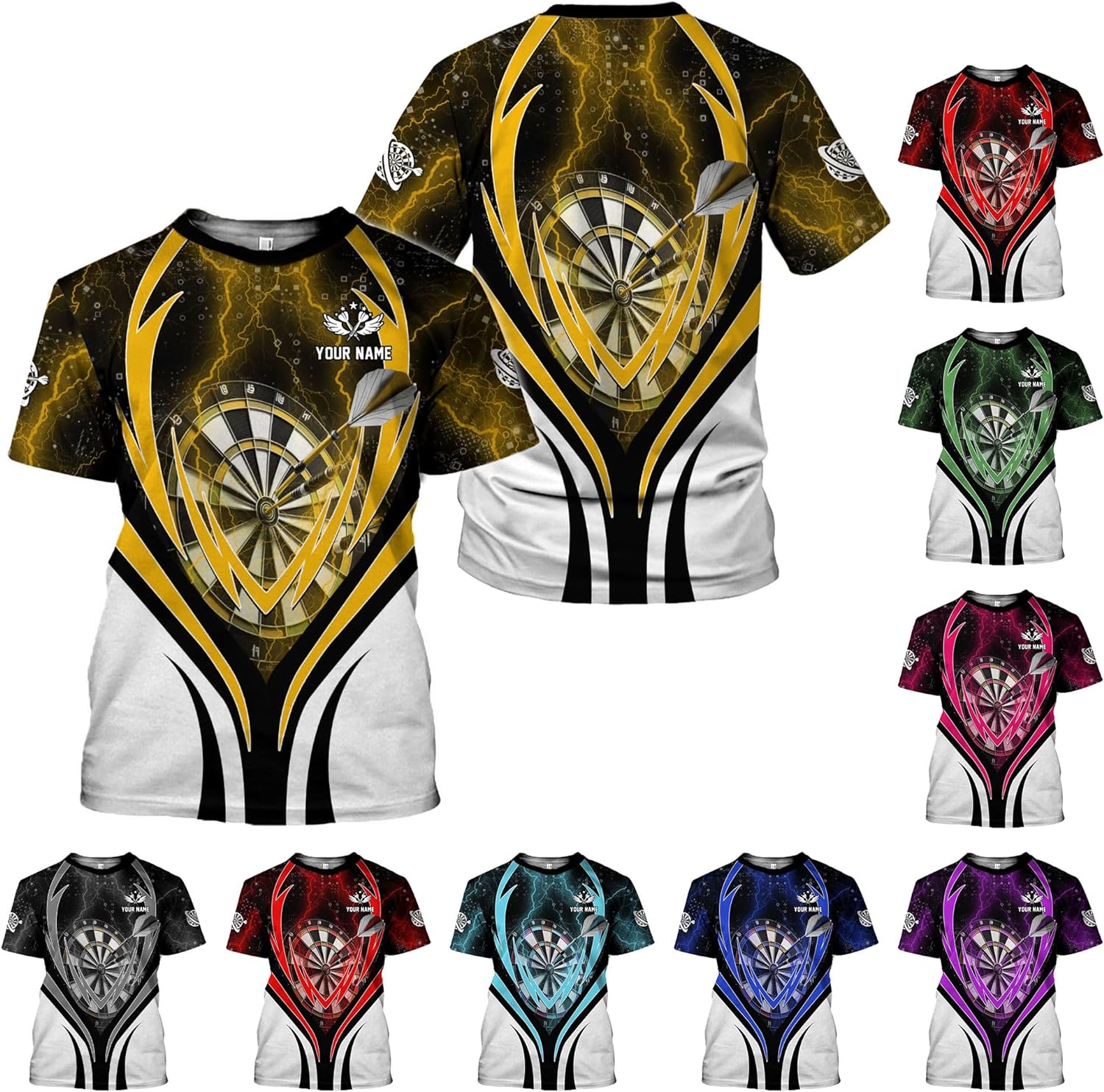 HomeDesign Personalized Dart Shirts, Darts Shirts for Men, Dart Jerseys for Teams, Dartboard Players Shirt Darts Board Gift