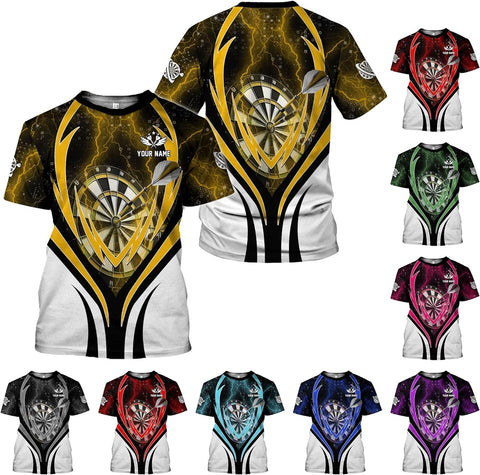 HomeDesign Personalized Dart Shirts, Darts Shirts for Men, Dart Jerseys for Teams, Dartboard Players Shirt Darts Board Gift