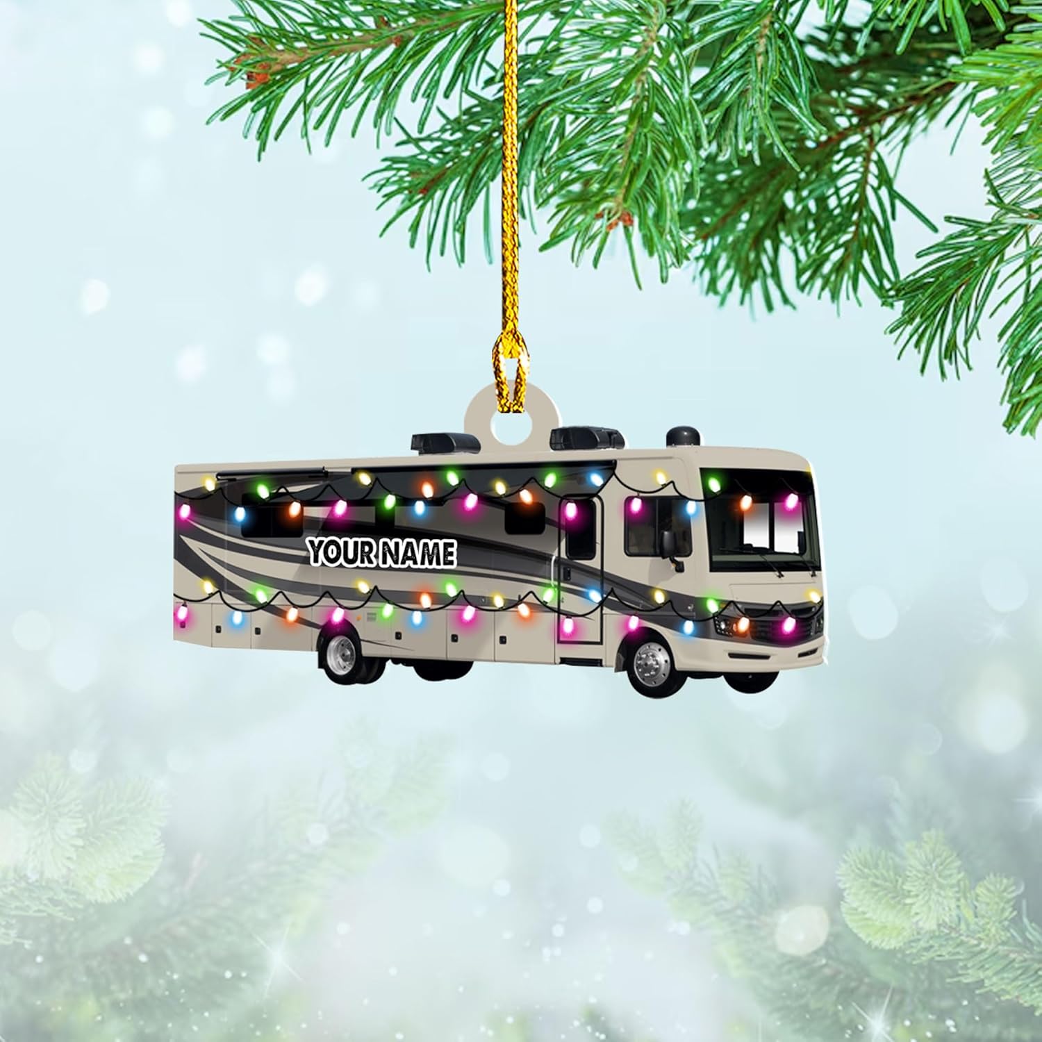 Artparel Personalized Camping Ornaments, Camping Christmas Ornaments, Camper Christmas Ornaments, Camping Ornaments for Christmas Tree, Camper Tree Ornament, Camper Gingerbread (CP14)