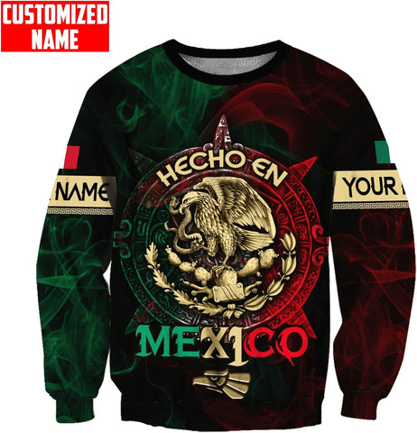 Personalized Name Mexican Hoodie 3D, Customized Mexican Hoodies for Men, Unisex Mexico Hoodie, Mexico Hoodies for Men, Women