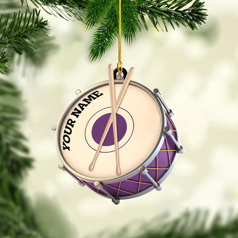 Personalized Drum Set Ornaments for Christmas, Customized Drummer Playing Drum Christmas Ornament 2024, Custom Name Year Drummer Xmas Ornament, Instrument Ornaments, Drum Ornament Xmas (Drum 1)