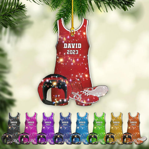 Personalized Wrestling Ornaments, Wrestling Christmas Ornament 2024, Boys Girls Wrestling Gifts Wrestler Christmas Ornaments, Wrestling Coach Gift for Wrestling Player Wrestling Helmet Ornament (W12)