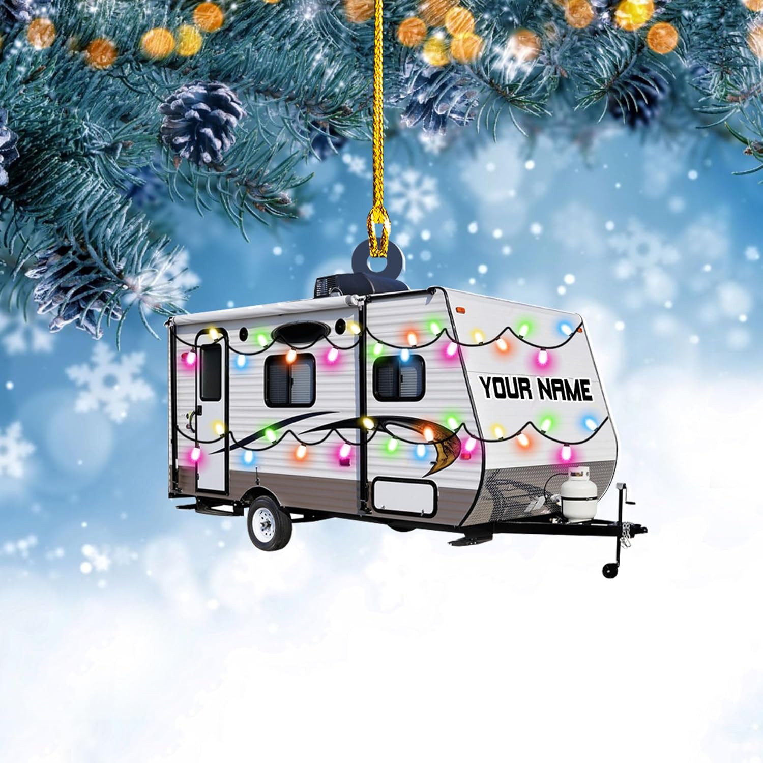 Artparel Personalized Camping Ornaments, Camping Christmas Ornaments, Camper Christmas Ornaments, Camping Ornaments for Christmas Tree, Camper Tree Ornament, Camper Gingerbread (CP11)