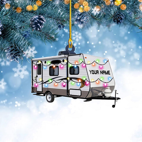 Artparel Personalized Camping Ornaments, Camping Christmas Ornaments, Camper Christmas Ornaments, Camping Ornaments for Christmas Tree, Camper Tree Ornament, Camper Gingerbread (CP11)
