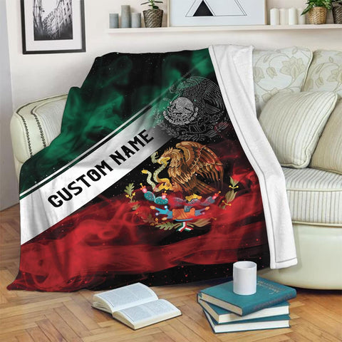 Personalized Name Mexico Blanket for Men and Women, Customized Mexico Blankets, Mexico Flag Mexican Flag Blanket Funny Gift Fuzzy Plush Soft Micro Fleece Sherpa Blanket Bed Throw (BLMX03)