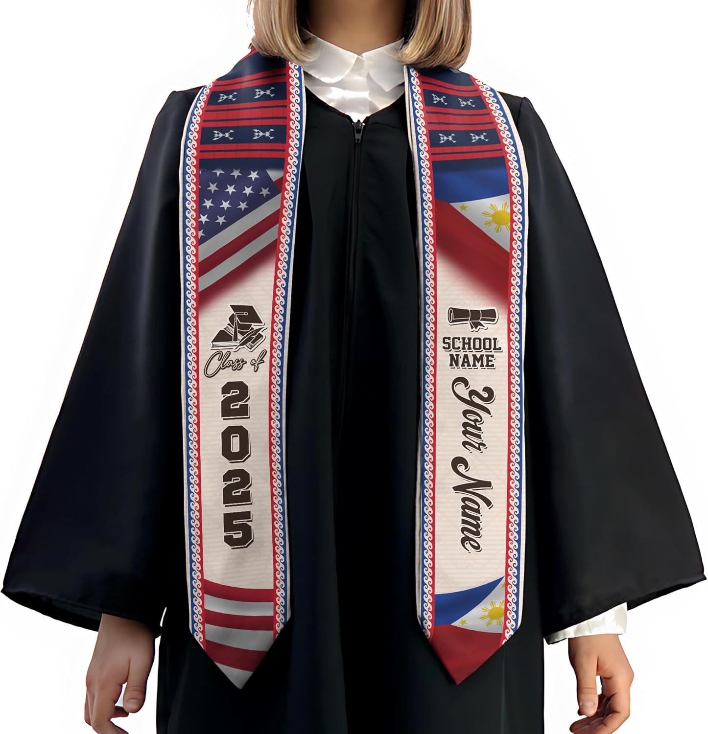 Customize Filipino Graduation Sash, Philippines Graduation Stole, Philippine Graduation Sash 2025