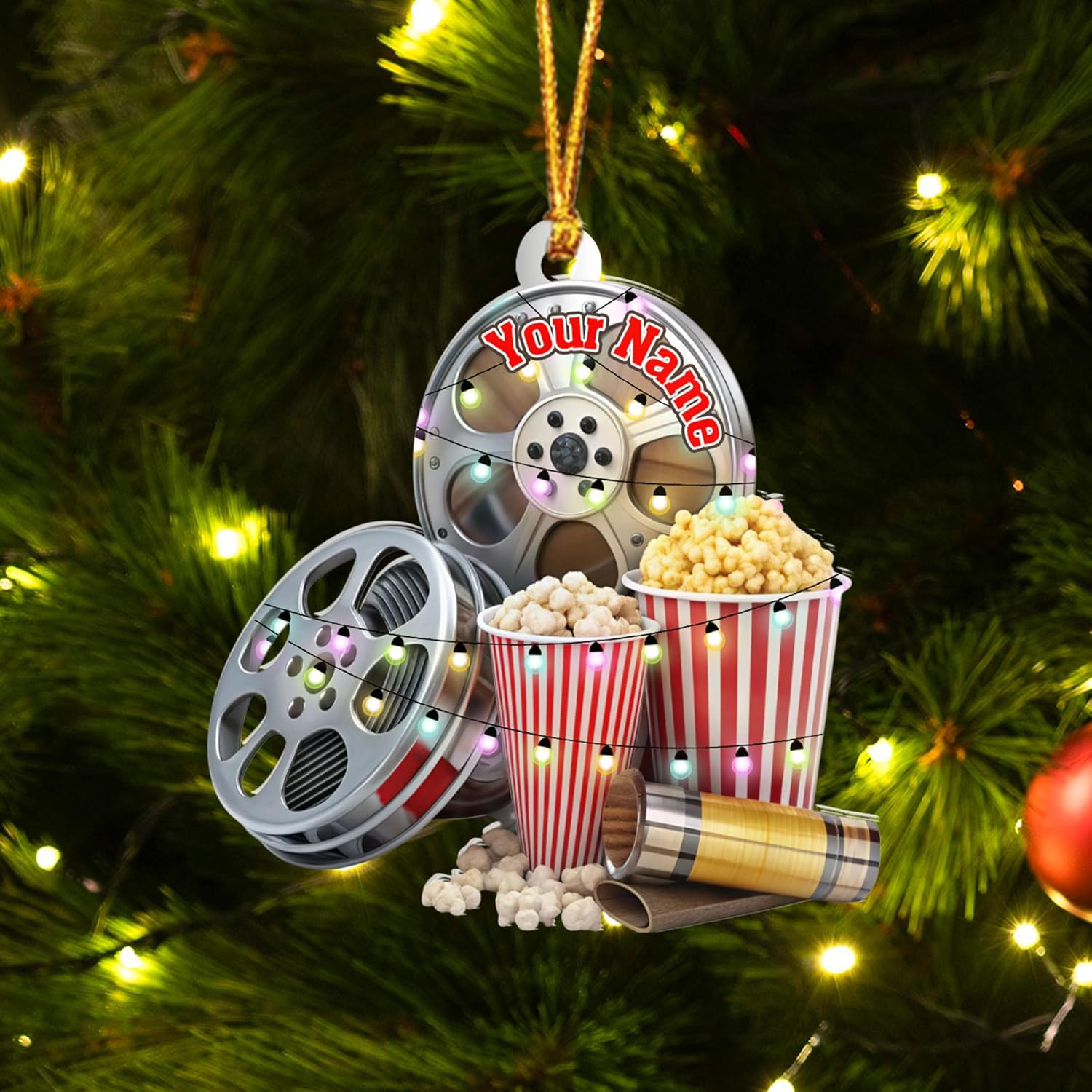 AOVL Personalized Film Clapboard Ornament Movie Clapper Christmas Ornaments Film Clapboard Ornament Film Clapper Ornament Director Clapboard Christmas Ornament Movie Clapperboard Theater (FilmH11)