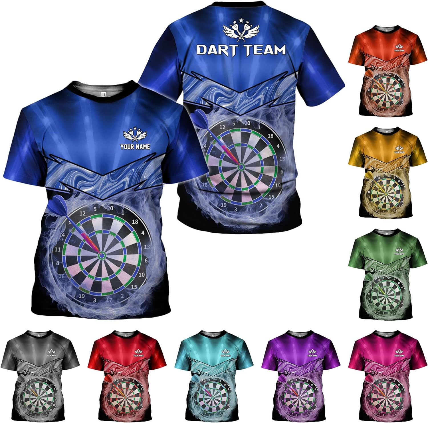 HomeDesign Personalized Dart Shirts, Darts Shirts for Men, Dart Jerseys for Teams, Dartboard Players Shirt Darts Board Gift