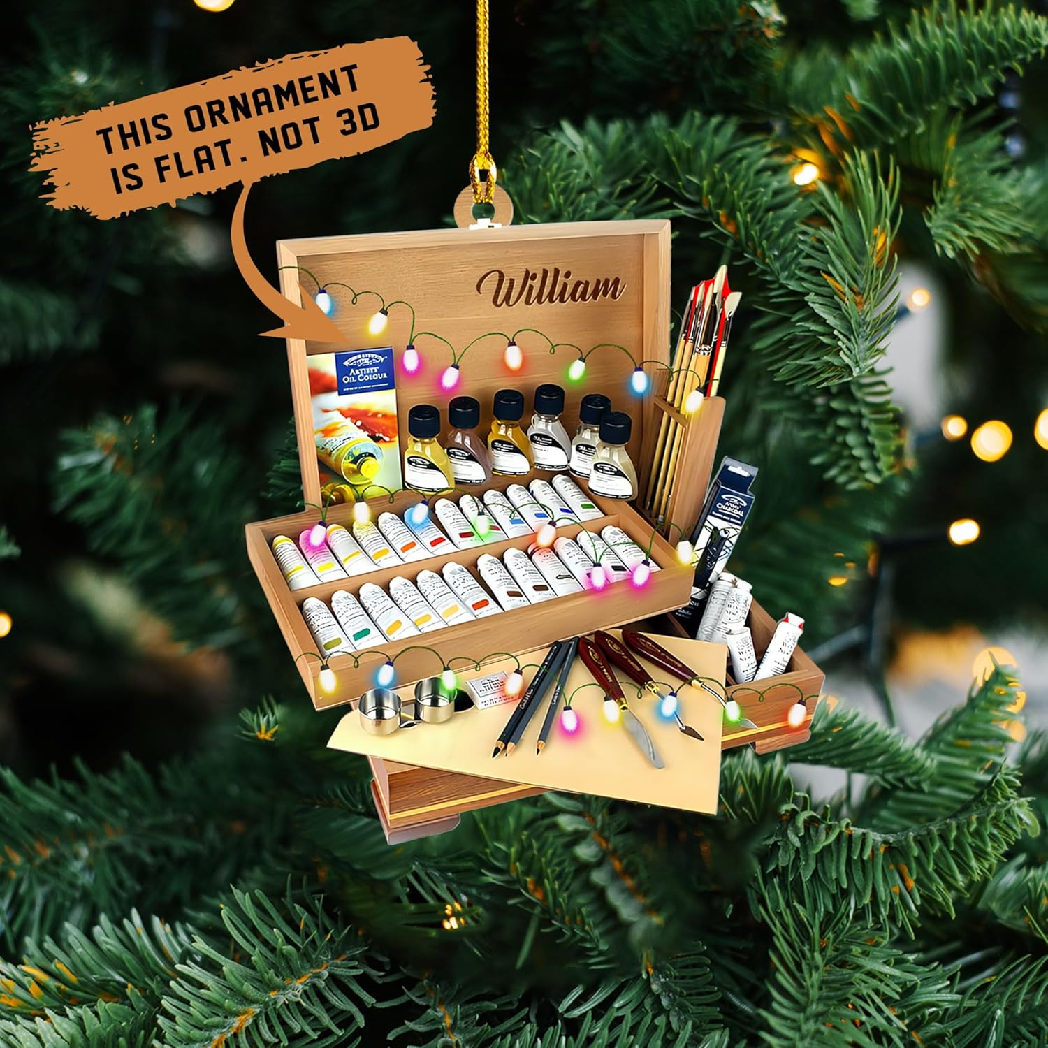 AOVL Personalized Painting Ornament, Artist Christmas Ornament, Drawing Ornament Gift, Painter Christmas Ornament, Painting Artist Ornament, Painting Tool Ornament Painter (Painting 16)