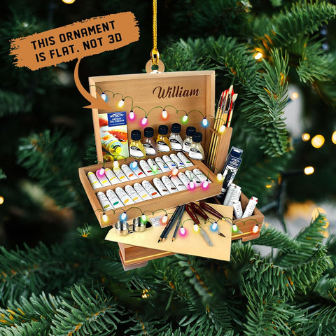 AOVL Personalized Painting Ornament, Artist Christmas Ornament, Drawing Ornament Gift, Painter Christmas Ornament, Painting Artist Ornament, Painting Tool Ornament Painter (Painting 16)