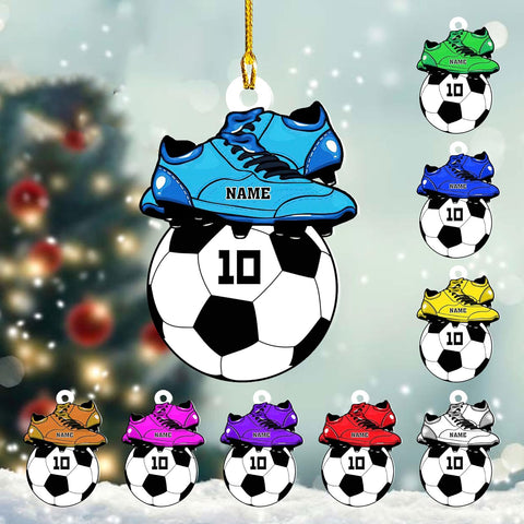 AOVL Personalized Soccer Player Ornament Soccer Christmas Xmas Ornament Soccer Christmas Xmas Ornament Gift for Soccer Players Soccer Lovers Soccer Players for Men Women (Soccer 4)