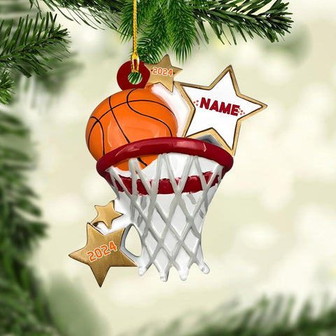 Personalized Basketball Christmas Ornament 2024, Basketball Boy Girl Christmas Acrylic Wood 2D Flat Ornament, Basketball Player Ornament Team Sports Keepsake (BKB 2) (BKB 2, Acrylic, Wood)