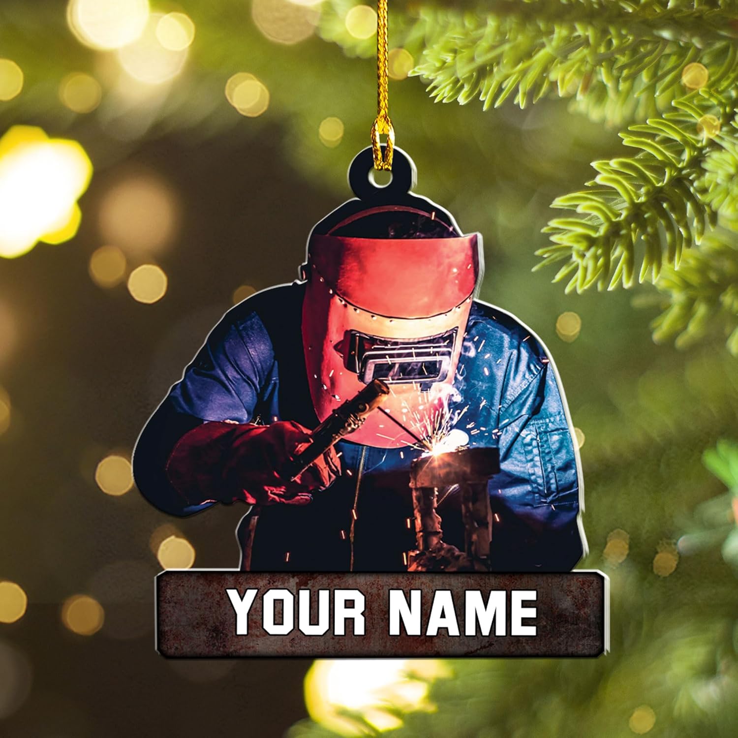 Artparel Personalized Welder Ornaments Custom Name Welder Christmas Ornament Custom Welder Gifts Welder Ornaments for Christmas Tree Welder Christmas Ornament (WD 10)