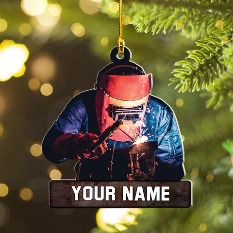 Artparel Personalized Welder Ornaments Custom Name Welder Christmas Ornament Custom Welder Gifts Welder Ornaments for Christmas Tree Welder Christmas Ornament (WD 10)