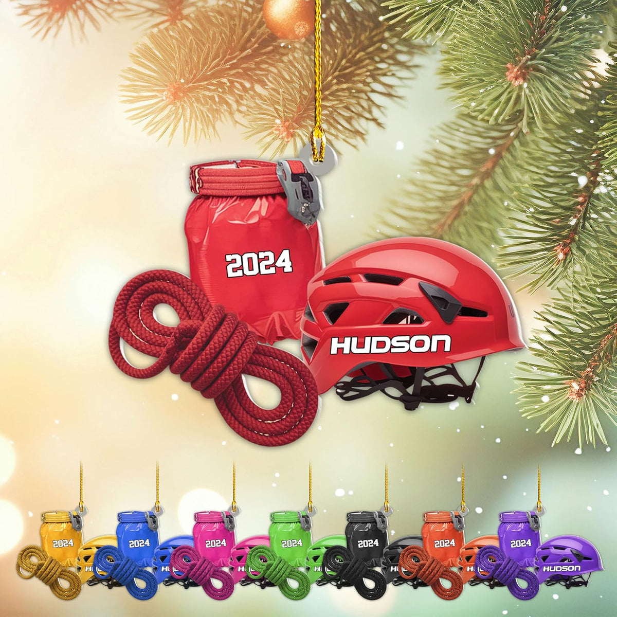 Artparel Personalized Climbing Ornaments Rock Climbing Christmas Ornament Rock Climber Ornaments Climber Lover Mountaineer Ornament Gift for Men Women Gift for Climber (CLB7)