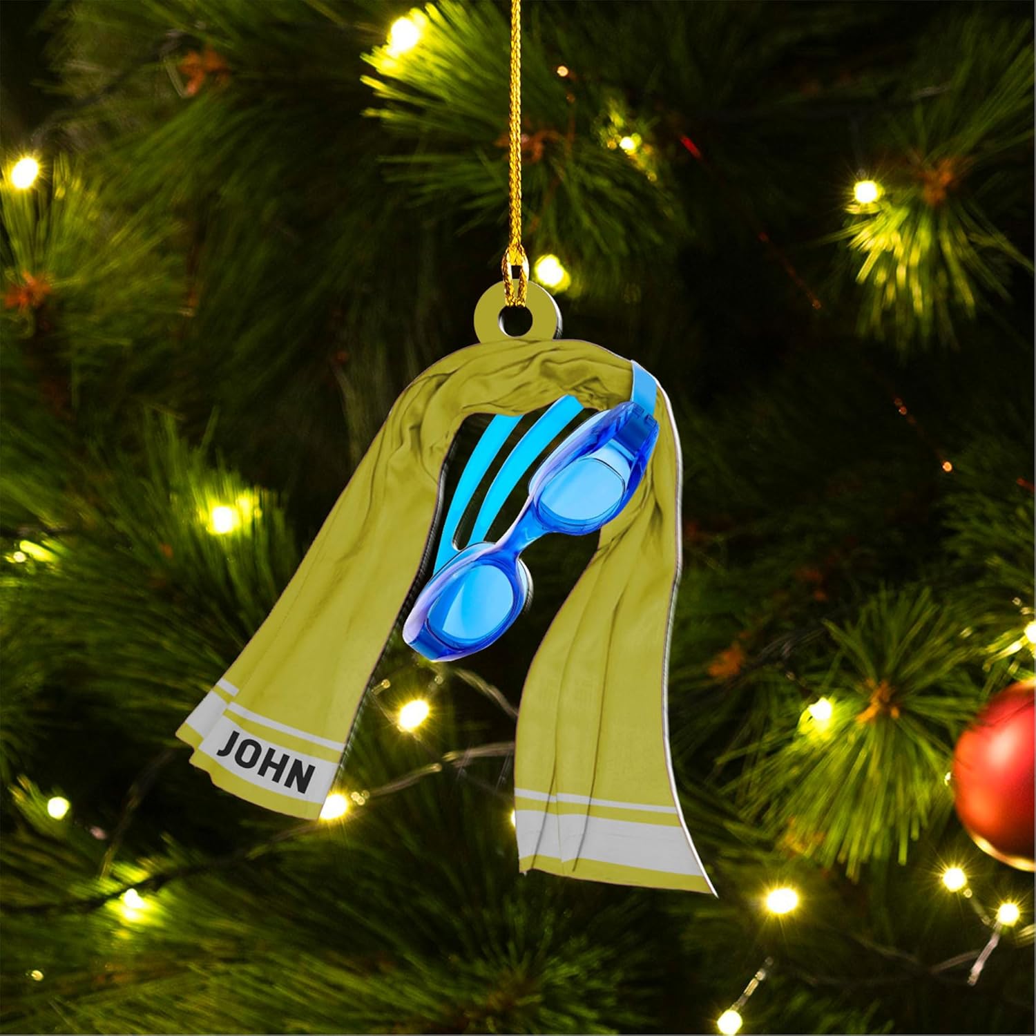 Artparel Personalized Swimming Ornament Gift for Swimming Lovers Ornaments Boy\/Girl Swimmer Christmas Ornament Christmas Tree Decor Swimming Christmas Ornament Lovers Xmas (SMM 7)