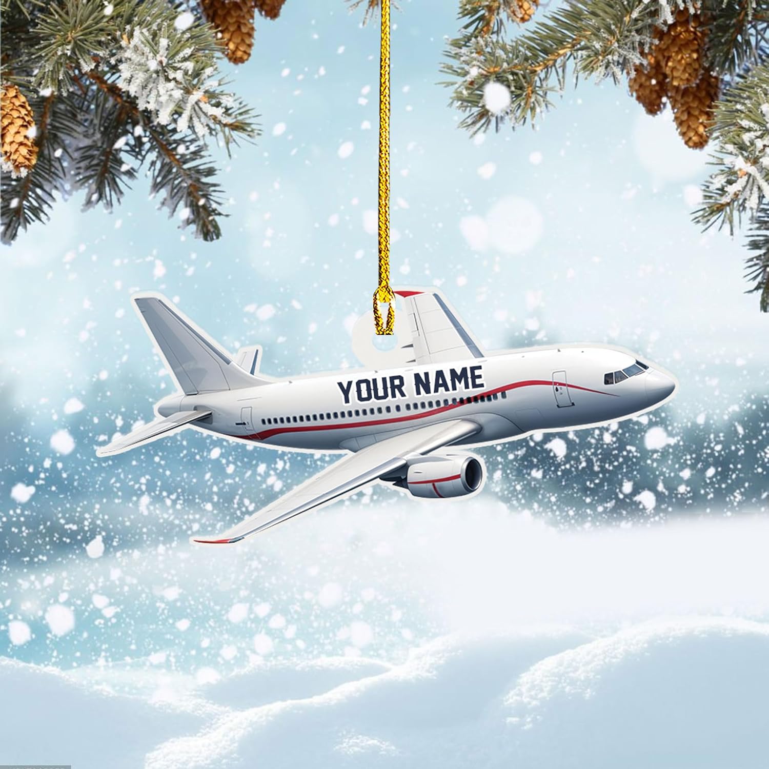 Customized Airplane Ornament, Personalized Name & Text Pilot Ornament Christmas 2024, Airplane Pilot Ornament, Airplane Ornament Hanging Christmas Tree, Pilot Captain Ornament (Acrylic, Style 10)