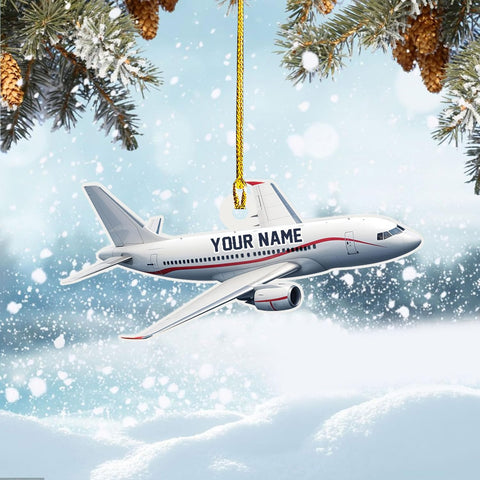 Customized Airplane Ornament, Personalized Name & Text Pilot Ornament Christmas 2024, Airplane Pilot Ornament, Airplane Ornament Hanging Christmas Tree, Pilot Captain Ornament (Acrylic, Style 10)