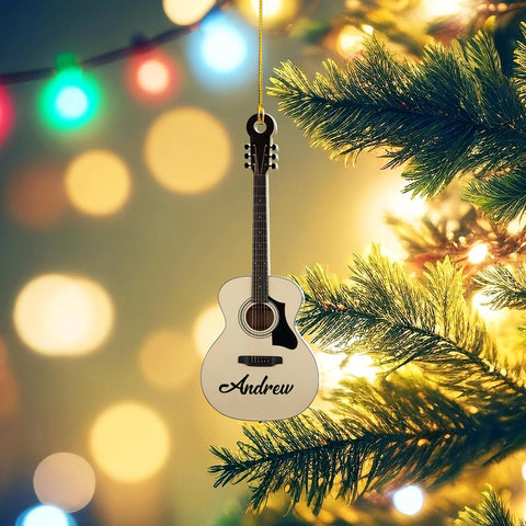 Personalized Guitar Ornament, Electric Guitar Ornament, Guitar Christmas Ornaments 2024, Acoustic Guitar Christmas Ornament, Guitar Christmas Ornaments Guitarist Gift Musical Instruments Xmas (G3)