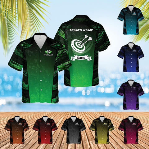 Generic Personalized Dart Hawai Shirt - Men's Unisex-Adults Hawaiian Dart Team League Hawaiian Shirt - Short Sleeve Button Down - Multi, Large