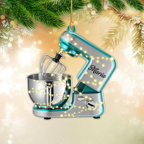 Custom Baking Mixer Lights 2D Flat Ornament Customized Stand Mixer Mica Christmas Ornaments Love Cooking Xmas Keepsake Gift Ideas Gifts for Chef Lovers Gift (CBM1)