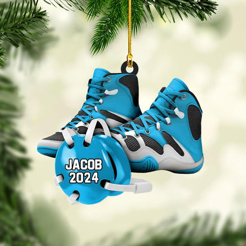 Personalized Wrestling Christmas Ornament 2024 Wrestling Christmas Ornament Gift for Wrestling Player Wrestling Christmas Tree Ornaments for Boys or Girls (Acrylic, Style 8)