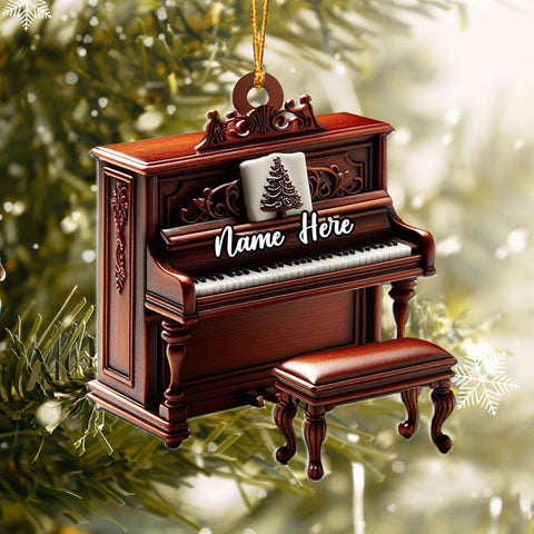 Podagree Personalized Piano Ornament, Custom Piano Ornament Piano Christmas Ornament 2023, Music Instrument Player Keyboard Ornament Decor, Gift for Piano Lover, Music Lovers (PN3)