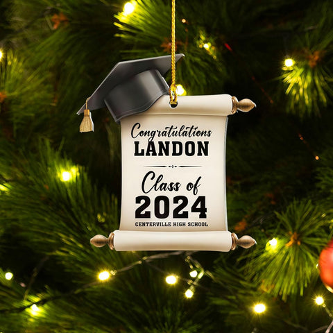 Personalized Graduation Ornaments Class of 2024, Graduation Ornament 2024 2025, Graduation Gown High School Senior Year Christmas Ornament 2025, College Grad Congratulations Graduated Gifts