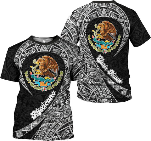 RoyalBro Personalized Mexico Shirt, Camisas de Mexico Customized Mexican Shirts Mexican Flag Mexico 3D Shirt for Men Women