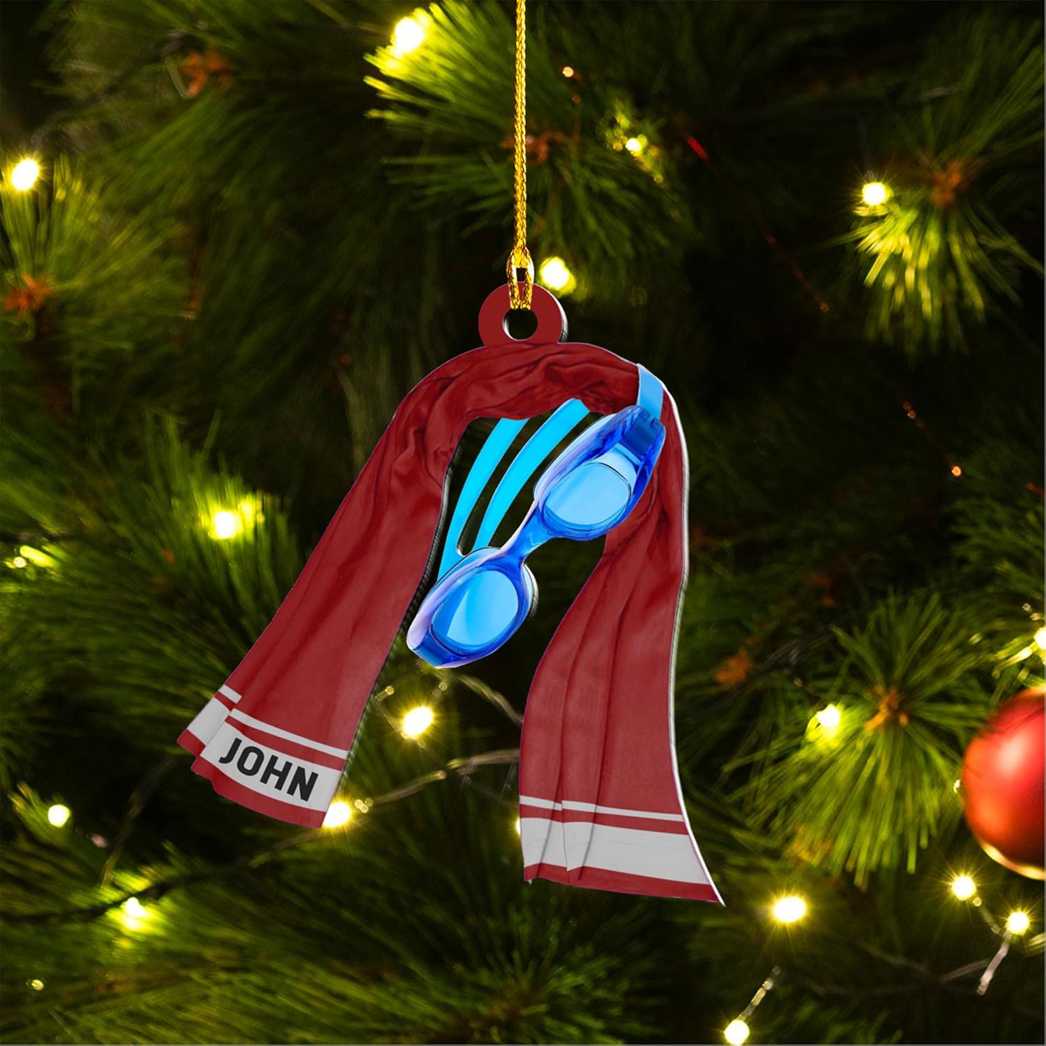 Artparel Personalized Swimming Ornament Gift for Swimming Lovers Ornaments Boy\/Girl Swimmer Christmas Ornament Christmas Tree Decor Swimming Christmas Ornament Lovers Xmas (SMM 7)
