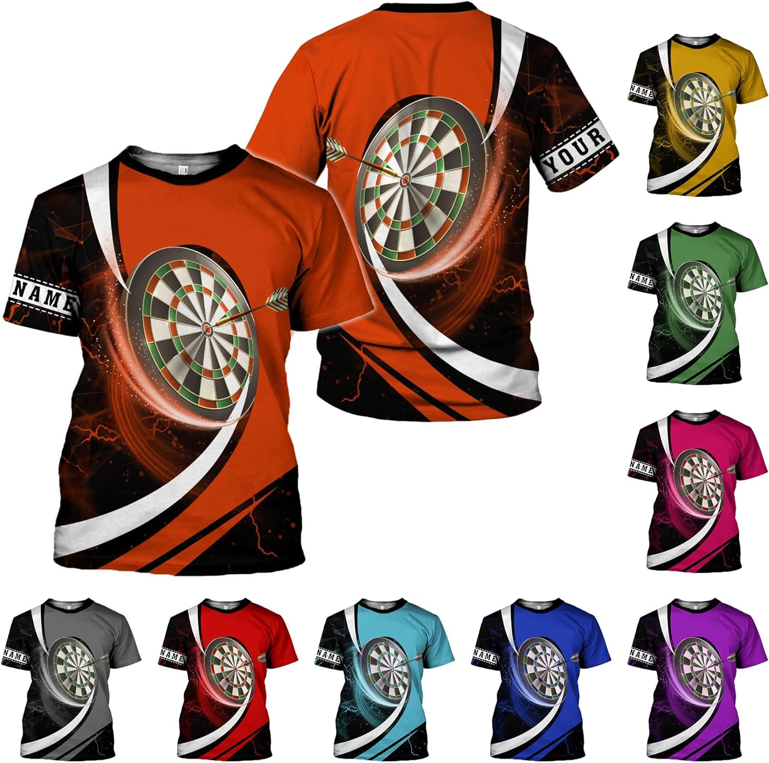 HomeDesign Personalized Dart Shirts, Darts Shirts for Men, Dart Jerseys for Teams, Dartboard Players Shirt Darts Board Gift