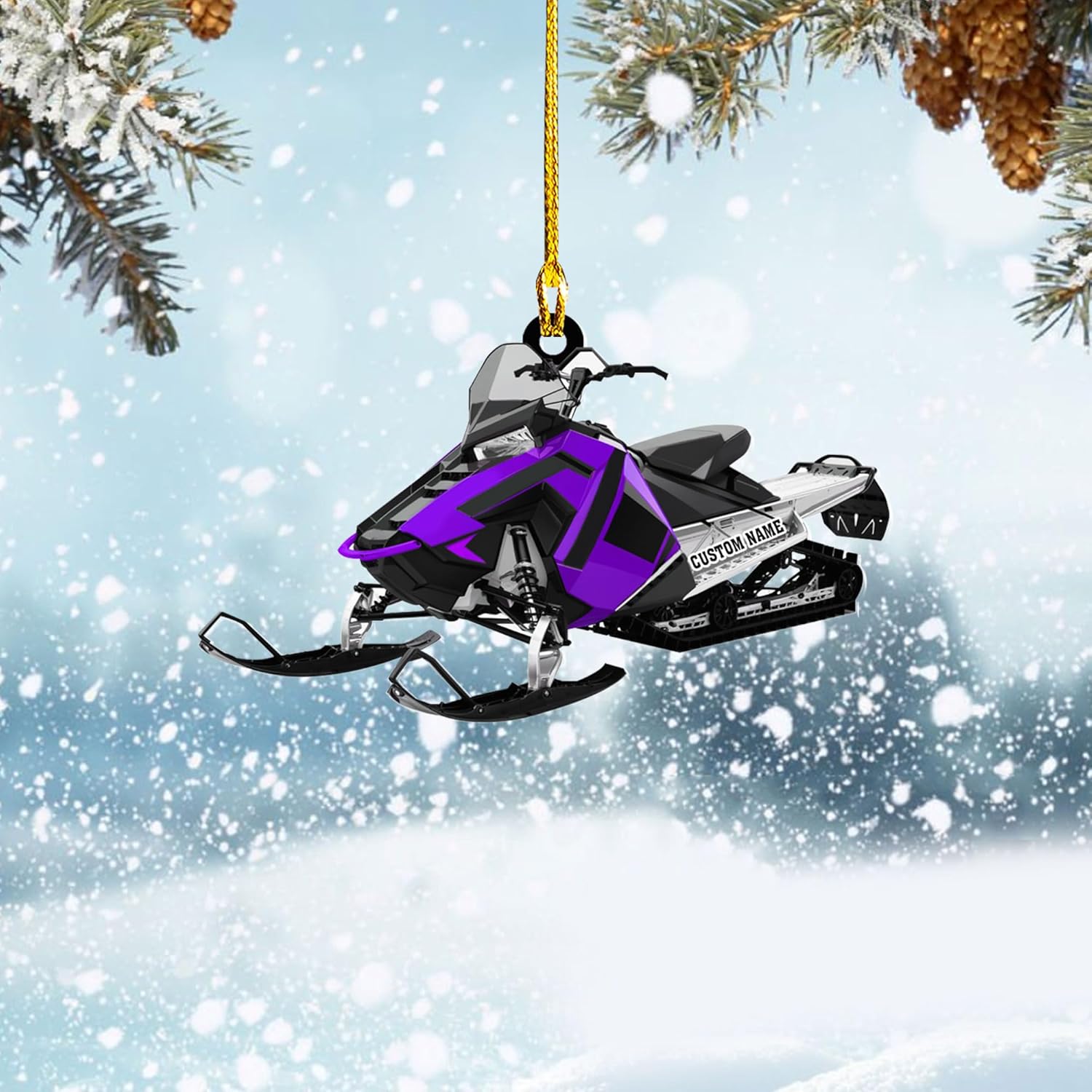 Artparel Personalized Customized Snowmobile Shoes Acrylic Christmas Ornament for Snowmobile Lovers (SM 6)