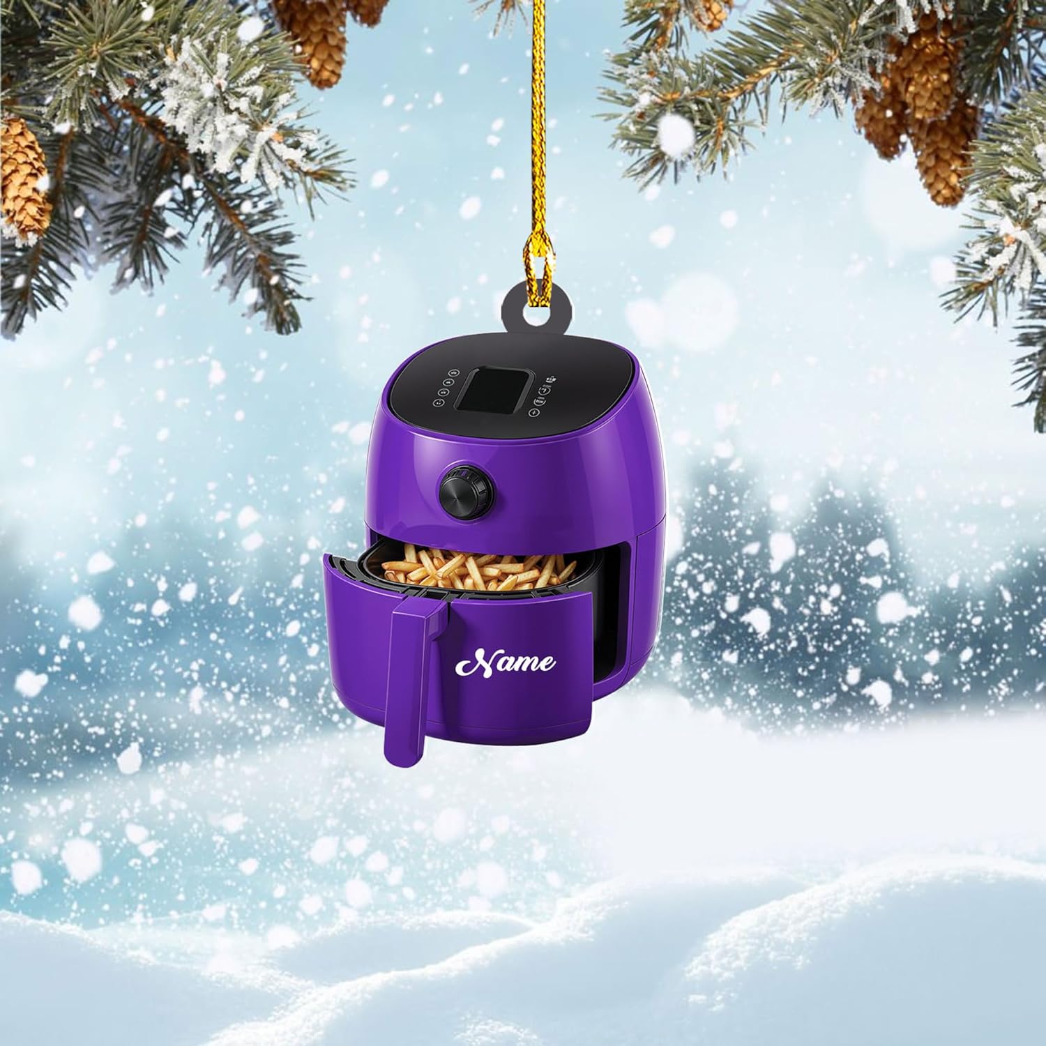 Personalized Air Fryer Ornament, Air Fryer Christmas Ornaments, Kitchen Tools Ornaments Christmas, Cooking Lovers Christmas Acrylic Ornament, Chef Christmas Decor, Kitchen Decoration (FR5)