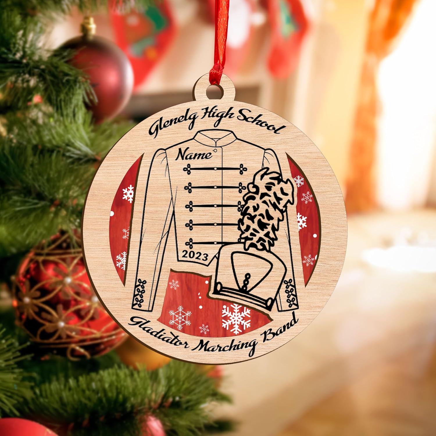 Pretyprints Marching Band Christmas Ornament Personalized Girl 2024 Custom Marching Band Gifts Band Director Gifts, Marching Band Gifts, Music Ornament Marching Band Teacher Gifts Music (Style 5)