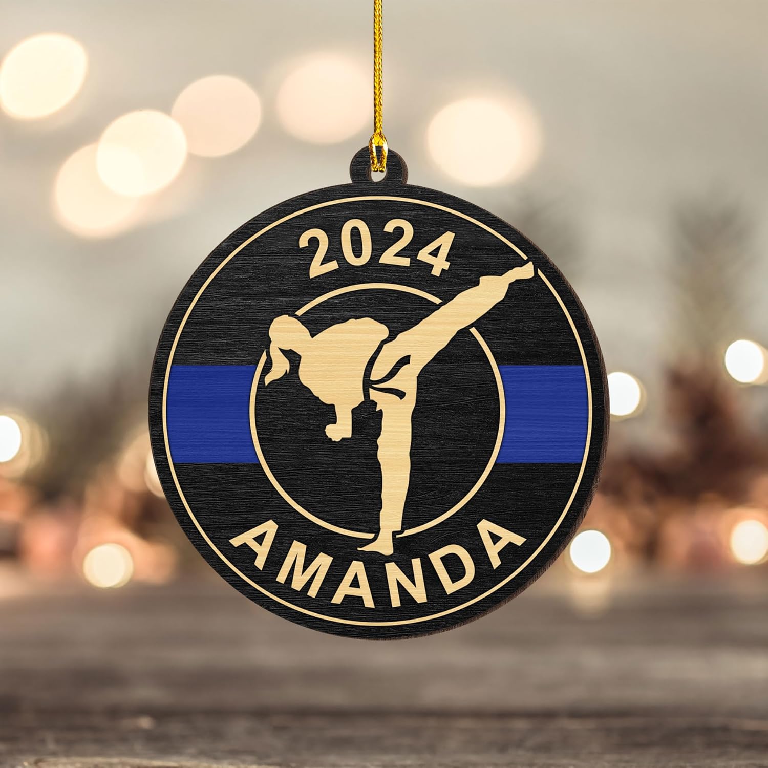 Artparel Personalized Karate Ornament Karate Uniform Ornaments Gifts for Karate Lovers Karate Gift Christmas Ornament 2024 Taekwondo Ornament Jiu Jitsu Ornament Gift for Karate (KRT11)