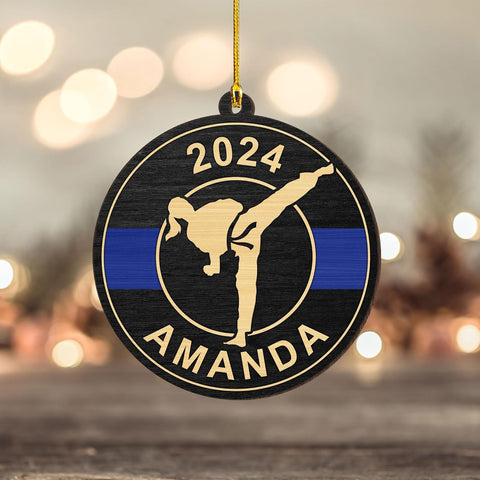 Artparel Personalized Karate Ornament Karate Uniform Ornaments Gifts for Karate Lovers Karate Gift Christmas Ornament 2024 Taekwondo Ornament Jiu Jitsu Ornament Gift for Karate (KRT11)