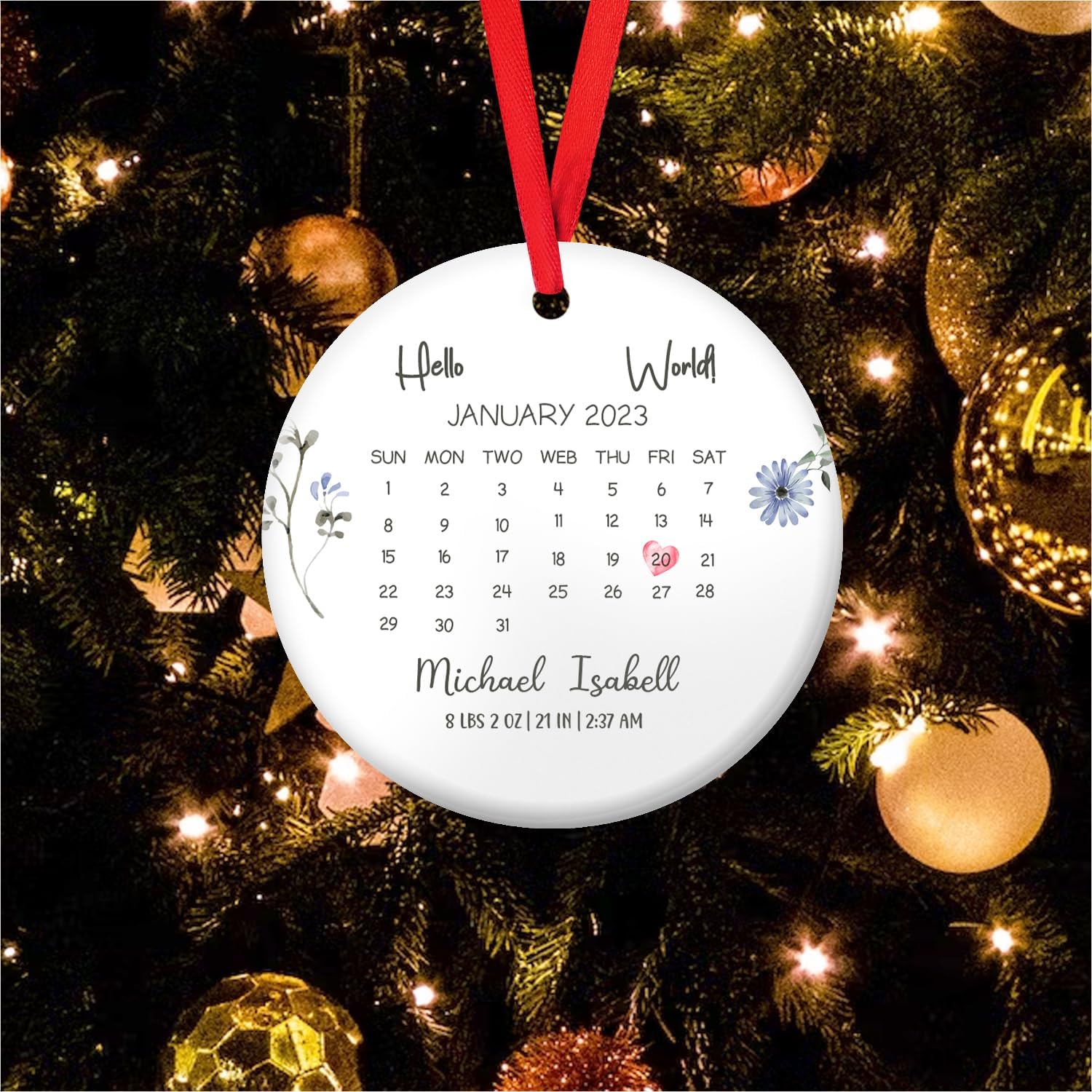 MAPrints Personalized Baby\u2019s First Christmas Picture Frame Keepsake Ceramic Ornament, Custom New Baby Gifts, Babys 1st Christmas Ornament 2023 Boy Or Girl Newborn, for New Mom Dad (BB 2)