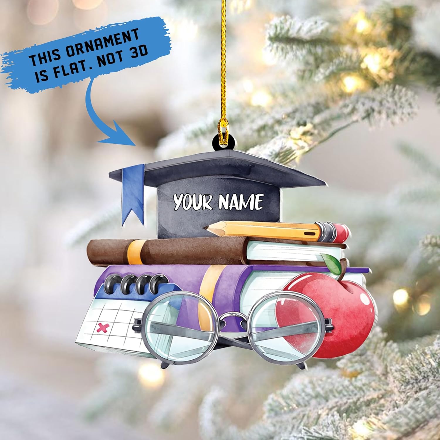 MAPrints Teacher Ornaments Christmas 2024, Teacher Appreciation Gifts for Women, Teacher Acrylic 2D Flat Ornaments, Thank You Appreciation Ornaments, Keepsake Gifts for Teacher (TC 1)