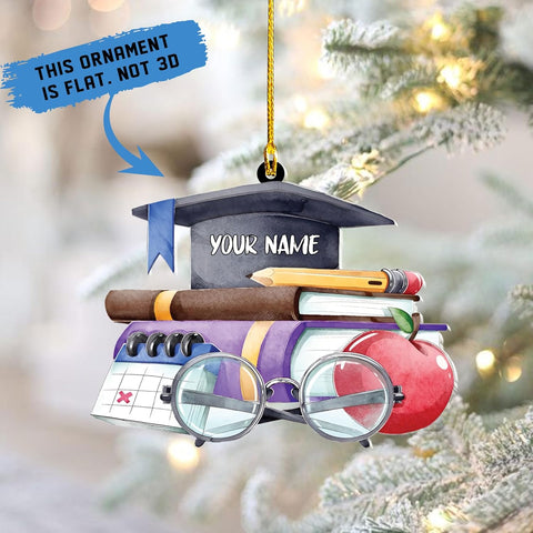 MAPrints Teacher Ornaments Christmas 2024, Teacher Appreciation Gifts for Women, Teacher Acrylic 2D Flat Ornaments, Thank You Appreciation Ornaments, Keepsake Gifts for Teacher (TC 1)