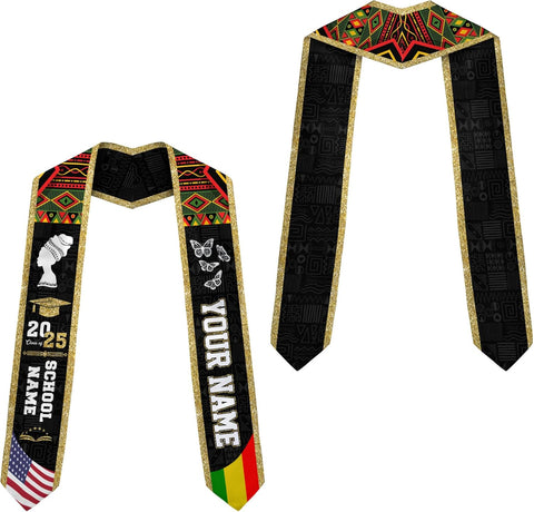 African American Graduation Sash, Graduation Stole Customize, African Graduation Sash, Graduation Stole Class of 2025