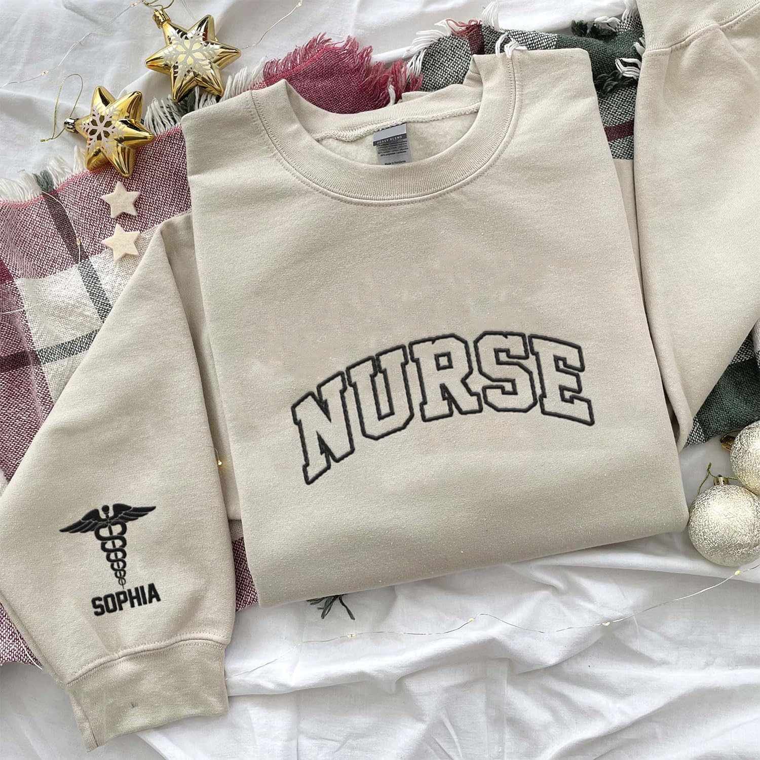 AOVL Personalized Embroidered Nurse Sweatshirt Women Nurse Sweatshirt Embroidered Sweatshirt For Nurse Nurse Shirts Gift
