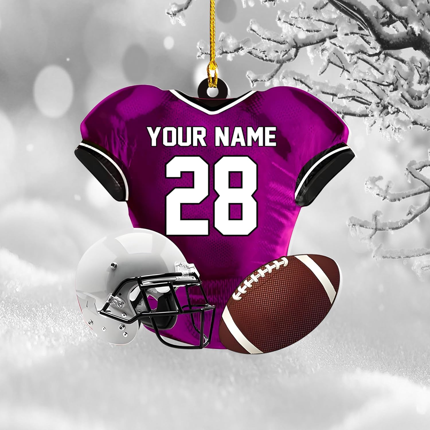 Personalized Football 2D Flat Ornaments Gifts American Football Lover, – Mostprints Personalized Football 2D Flat Ornaments Gifts American Football Lover, – Mostprints