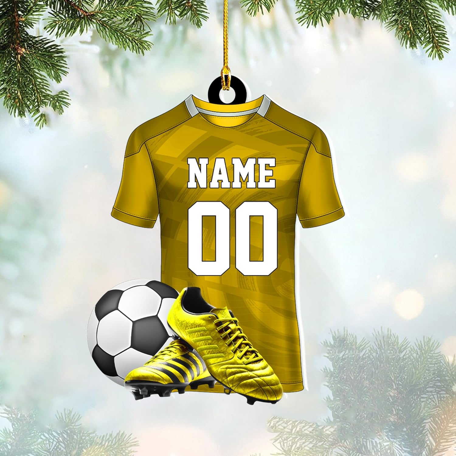 mostprints Personalized Soccer Christmas Ornament, Soccer Ornament for Boys, Soccer Team Ornaments, Gifts for The Soccer Player, Soccer Player Ornament, Soccer Gift Tree Hanging (SC6)