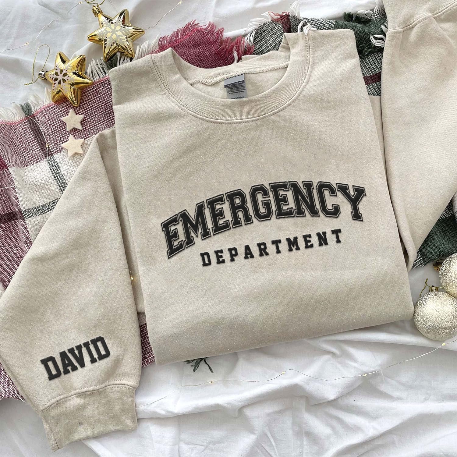 Custom Emergency Department Embroidered Crewneck Sweatshirt, Er Nurse Shirt, Emergency Nurse Hoodie, Er Nurse Gift, Rn Shirt (Cotton, SS398)