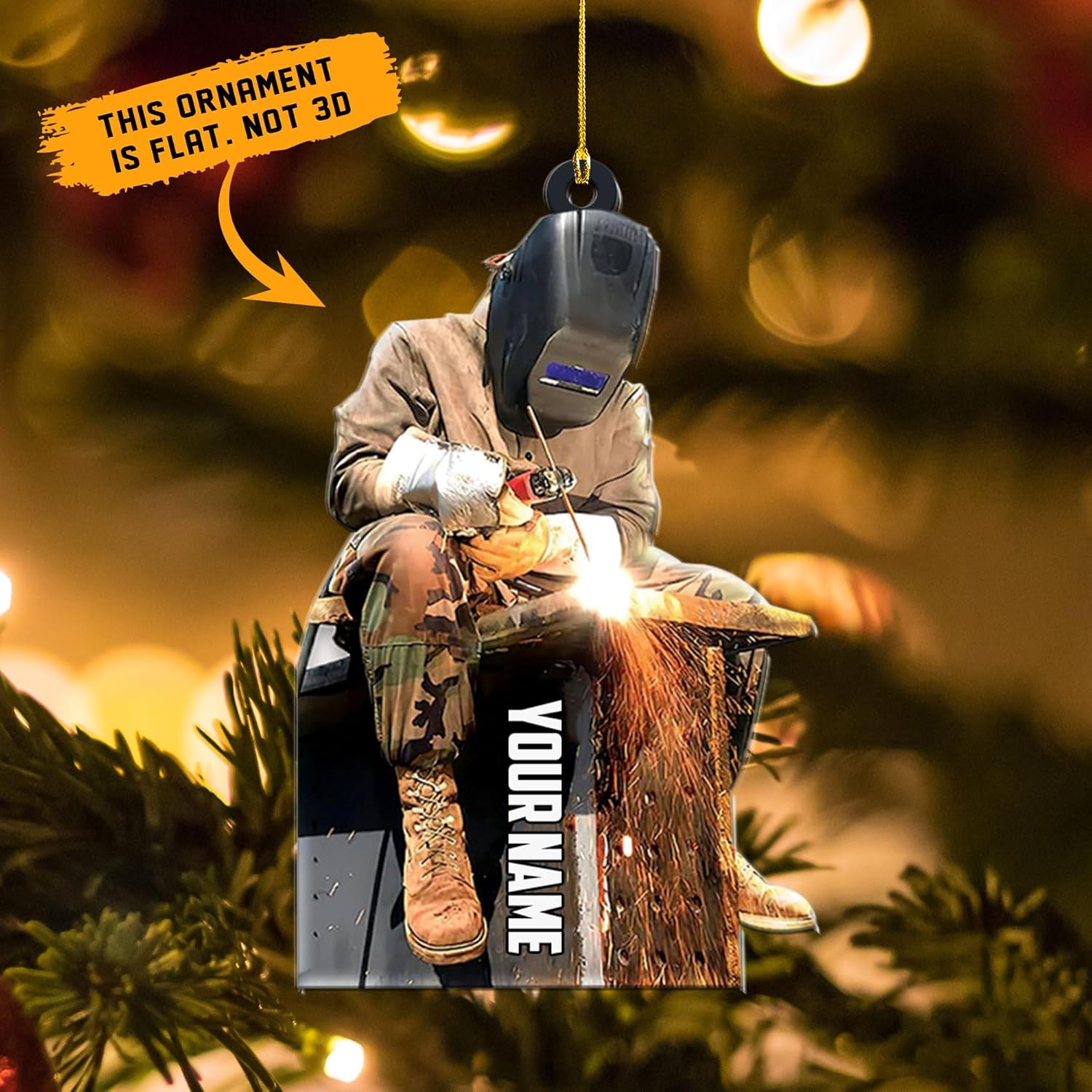 mostprints Personalized Welder Ornament, Custom Welder Ornaments Welding Ornaments Flat Two Sided Hanging Plastic Ornaments Welder Gift Christmas Ornament Hanging Decorations Ornament (WD10)