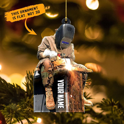 mostprints Personalized Welder Ornament, Custom Welder Ornaments Welding Ornaments Flat Two Sided Hanging Plastic Ornaments Welder Gift Christmas Ornament Hanging Decorations Ornament (WD10)