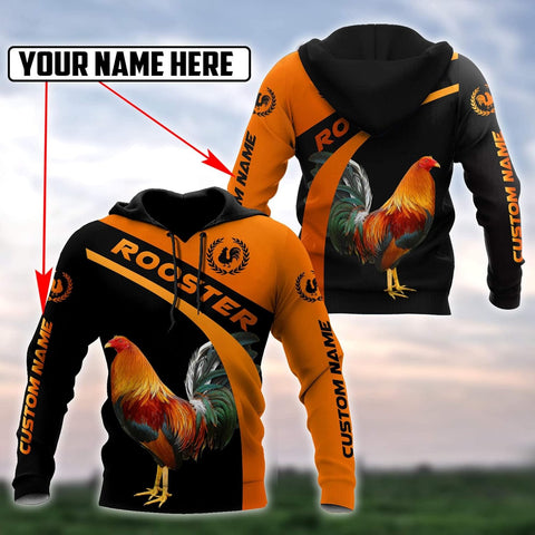 Personalized Rooster 3D Unisex Hoodie, T Shirt, Zip Up Hoodie, Sweatshirt for Men AD1206 Multicolor