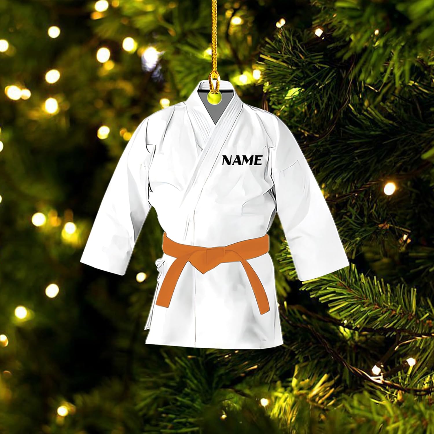 Artparel Personalized Karate Ornament Karate Uniform Ornaments Gifts for Karate Lovers Karate Gift Christmas Ornament 2024 Taekwondo Ornament Jiu Jitsu Ornament Gift for Karate (Karate 1)
